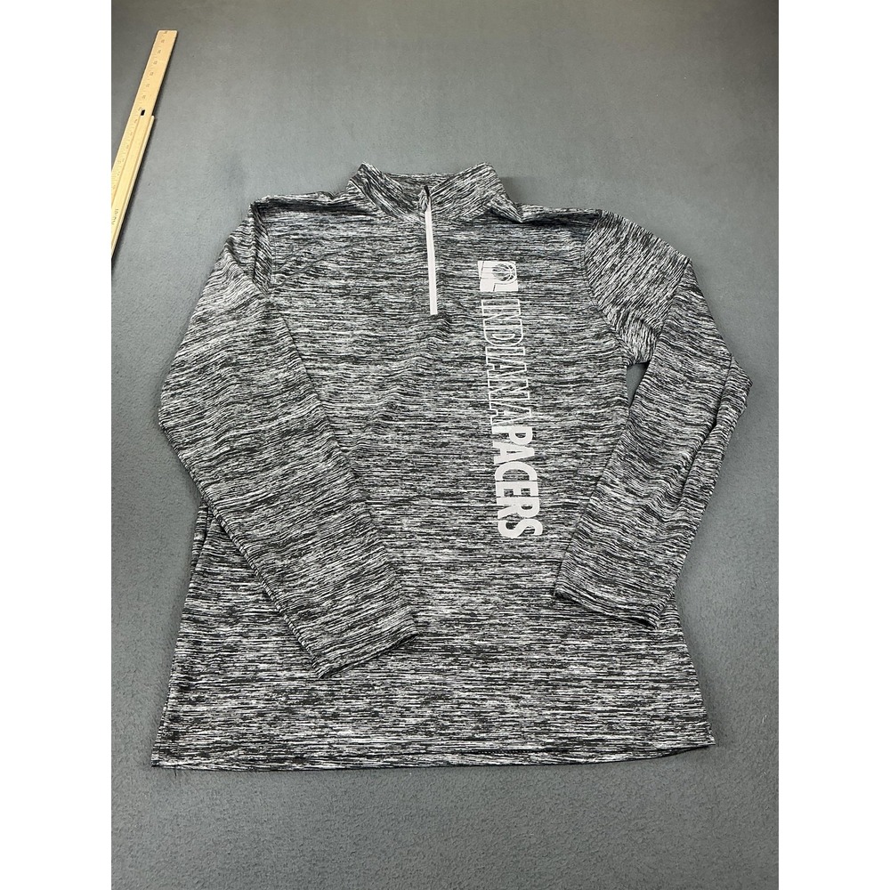 Indiana Pacers Sweatshirt Quarter Zip Mens Large Gray NBA Basketball Ultra GAME
